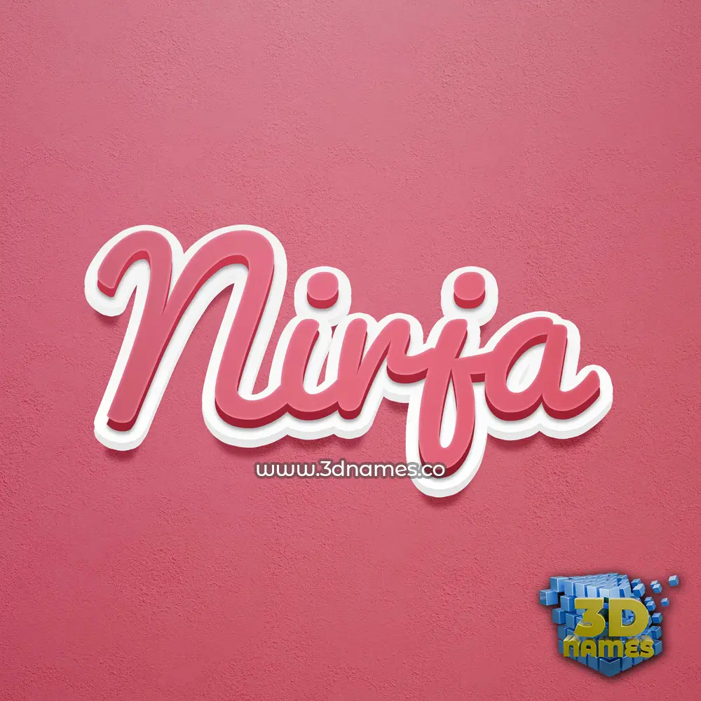 nirja in Red Scribble style - 3D name wallpaper