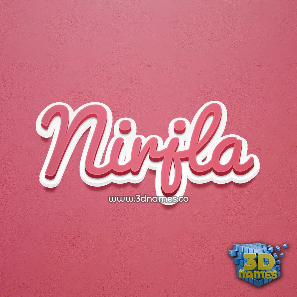 nirjla in Red Scribble style - 3D name wallpaper