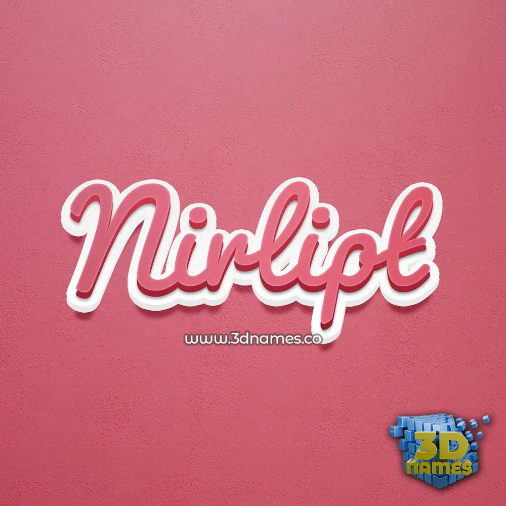 nirlipt in Red Scribble style - 3D name wallpaper