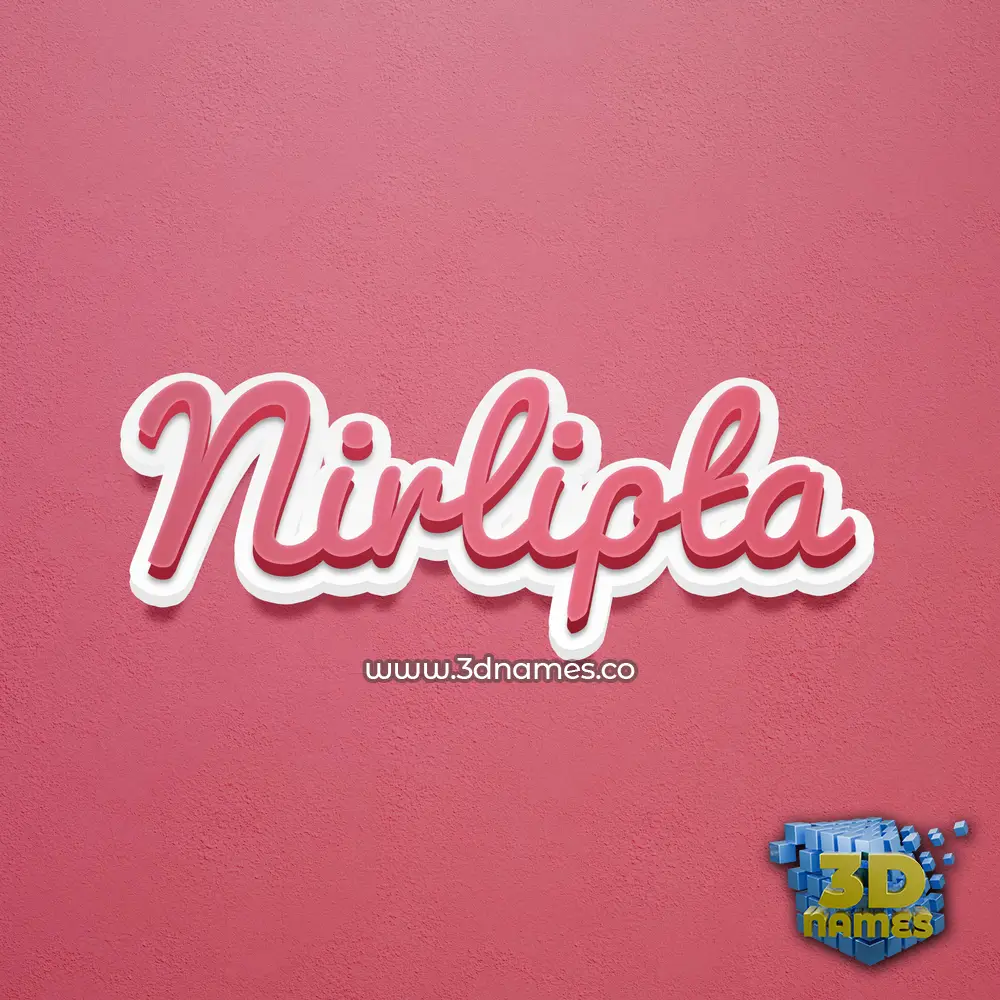 nirlipta in Red Scribble style - 3D name wallpaper