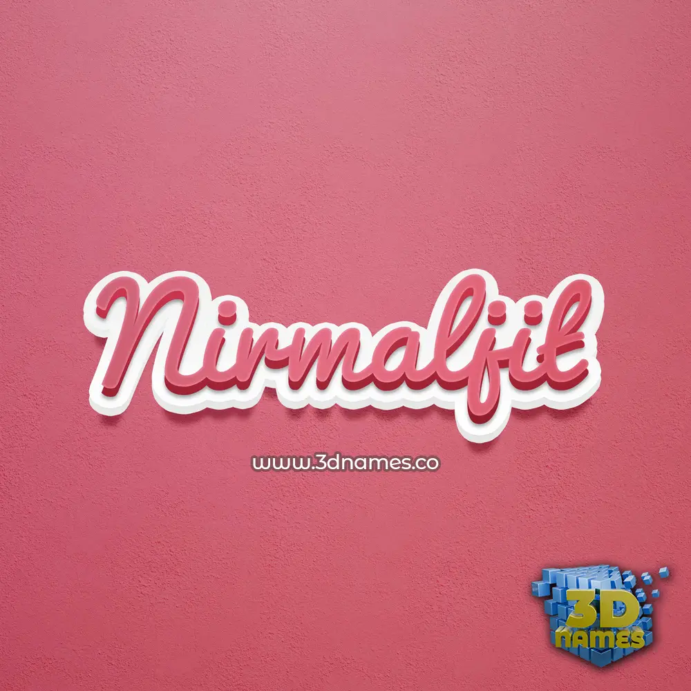 nirmaljit in Red Scribble style - 3D name wallpaper