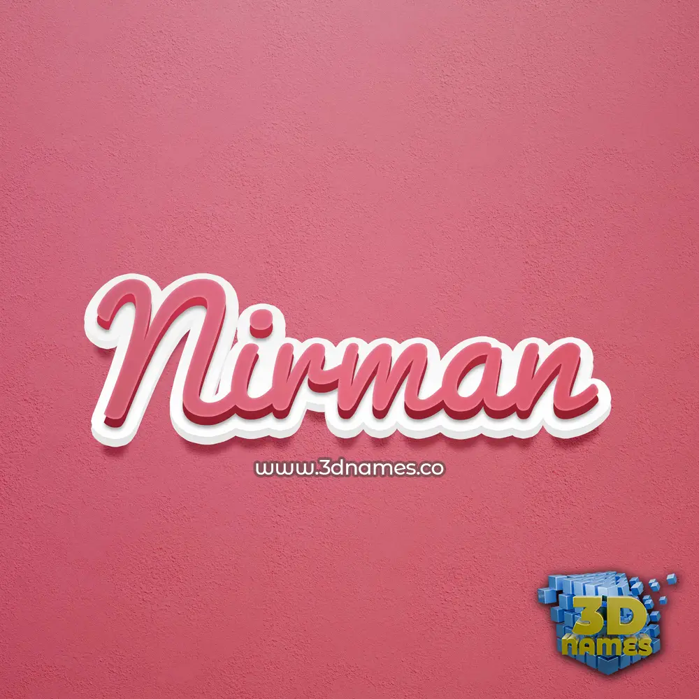 nirman in Red Scribble style - 3D name wallpaper