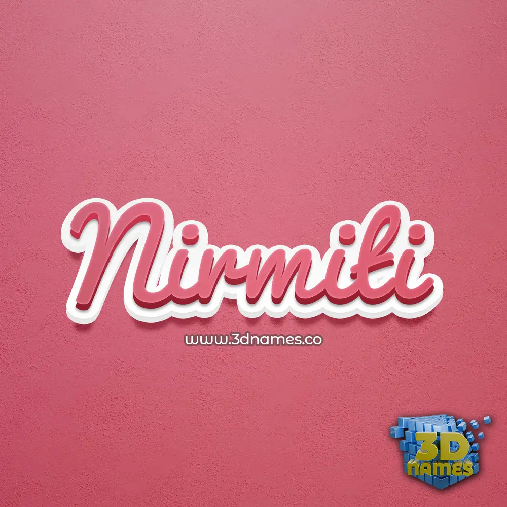 nirmiti in Red Scribble style - 3D name wallpaper