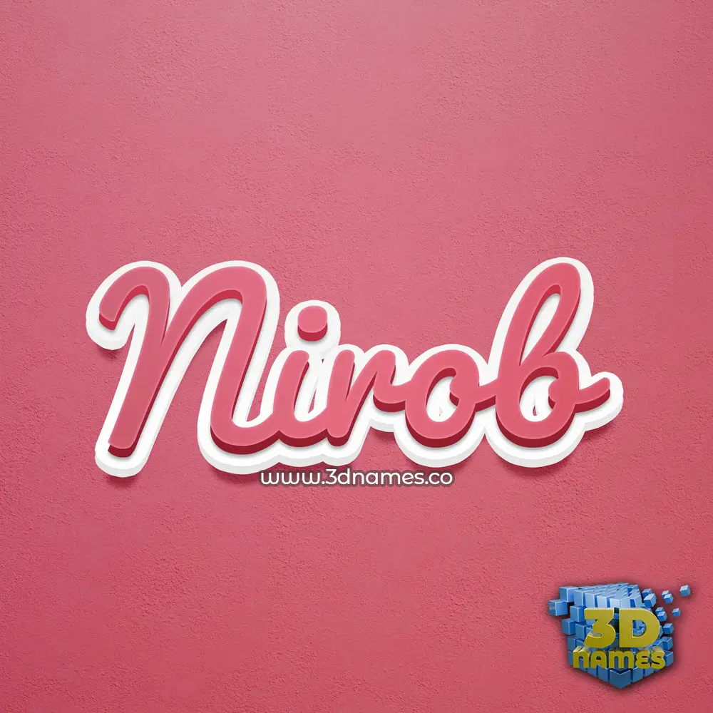 nirob in Red Scribble style - 3D name wallpaper