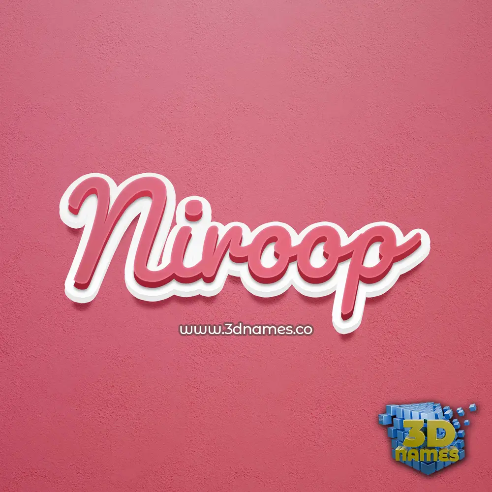 niroop in Red Scribble style - 3D name wallpaper