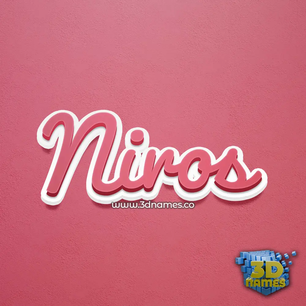 niros in Red Scribble style - 3D name wallpaper