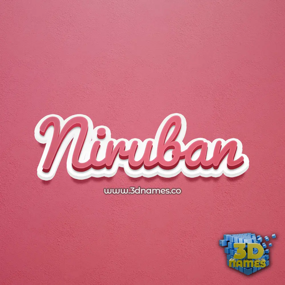 niruban in Red Scribble style - 3D name wallpaper