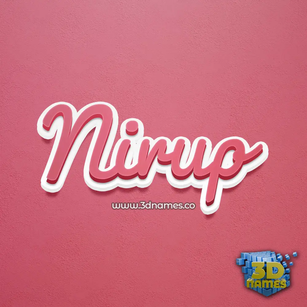 nirup in Red Scribble style - 3D name wallpaper