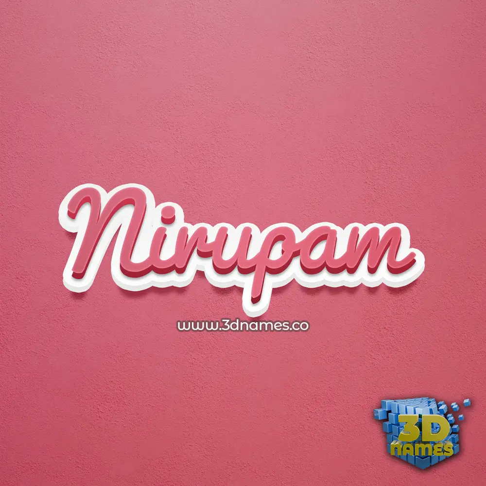 nirupam in Red Scribble style - 3D name wallpaper