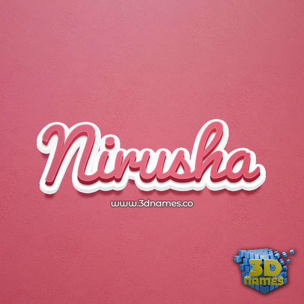 nirusha in Red Scribble style - 3D name wallpaper