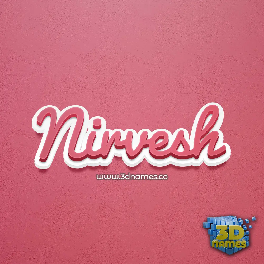nirvesh in Red Scribble style - 3D name wallpaper