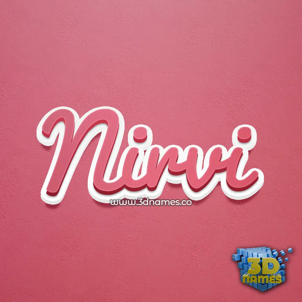 nirvi in Red Scribble style - 3D name wallpaper
