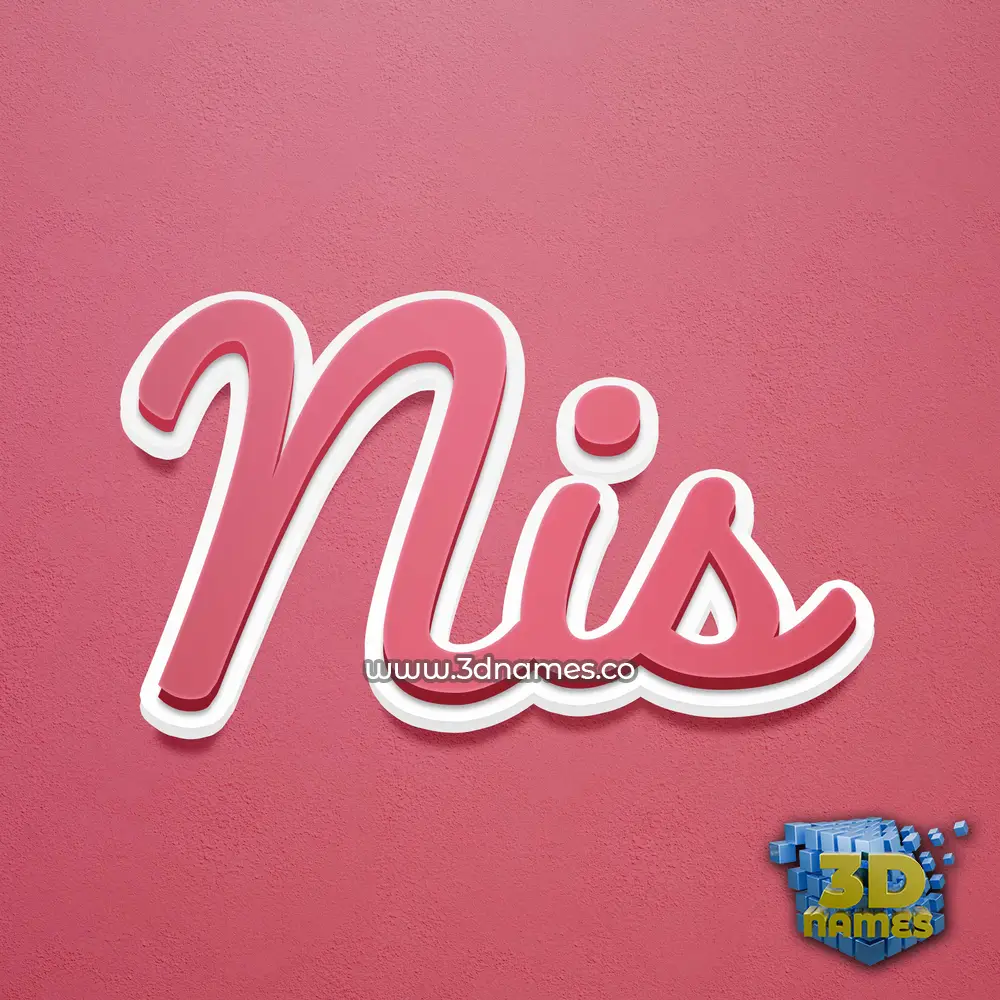 nis in Red Scribble style - 3D name wallpaper