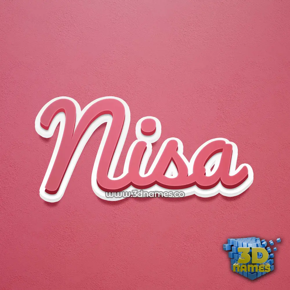 nisa in Red Scribble style - 3D name wallpaper