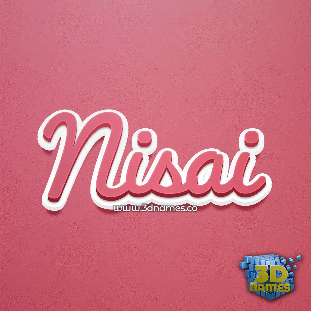nisai in Red Scribble style - 3D name wallpaper