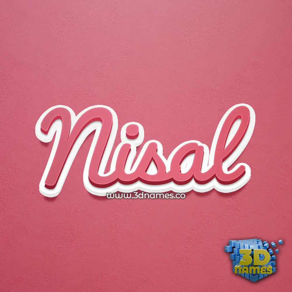 nisal in Red Scribble style - 3D name wallpaper