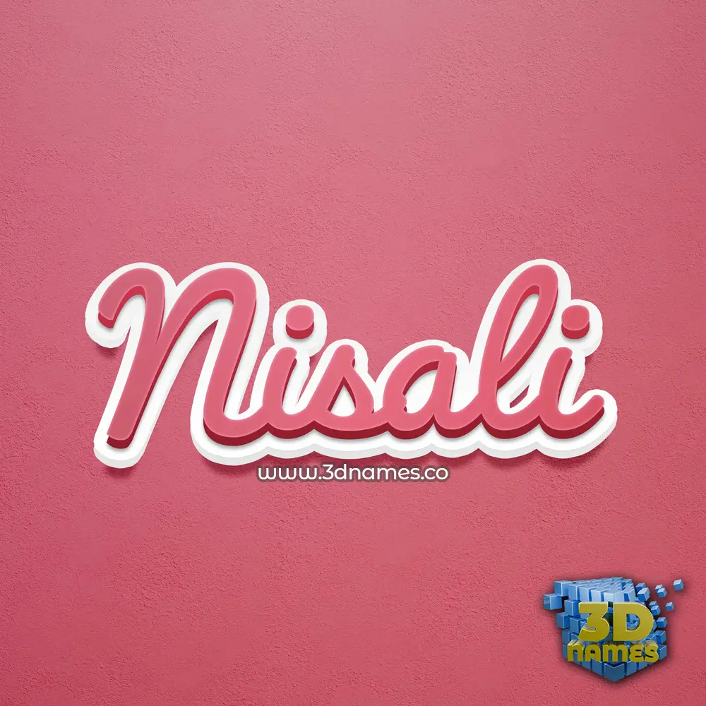 nisali in Red Scribble style - 3D name wallpaper