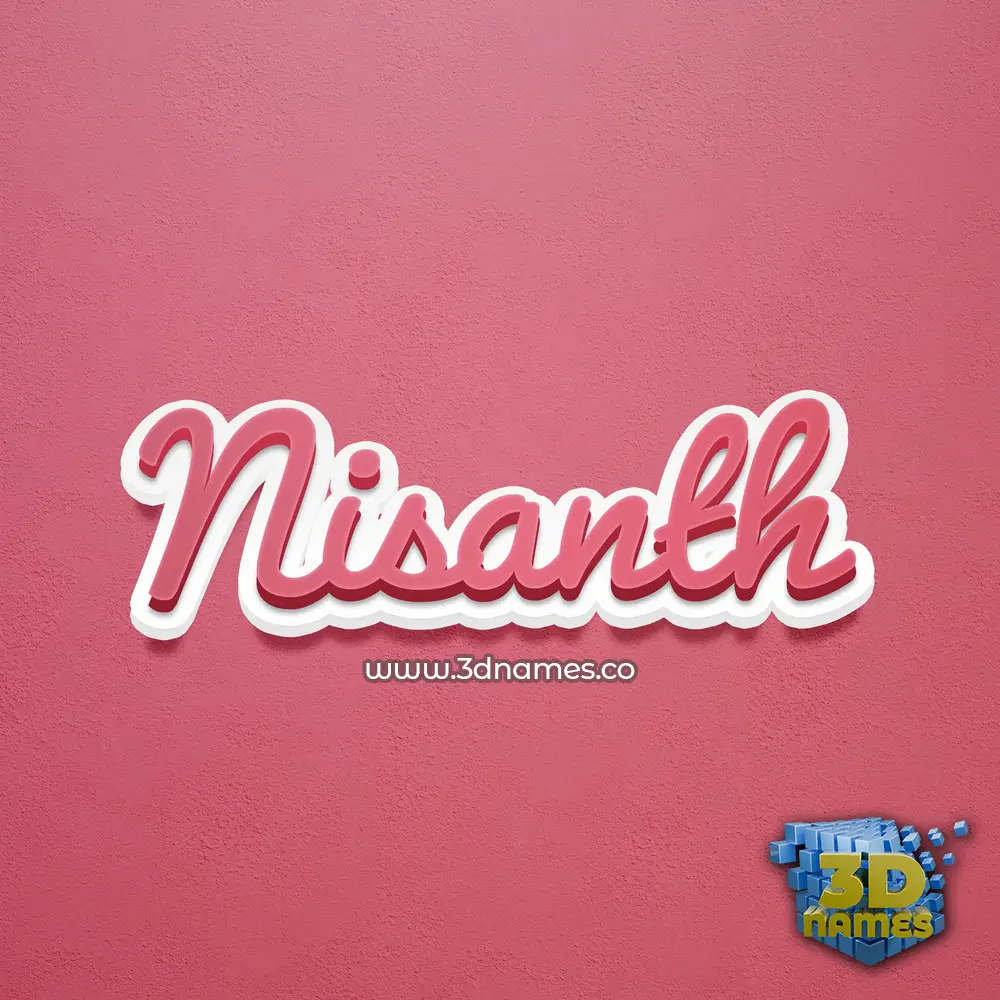 nisanth in Red Scribble style - 3D name wallpaper