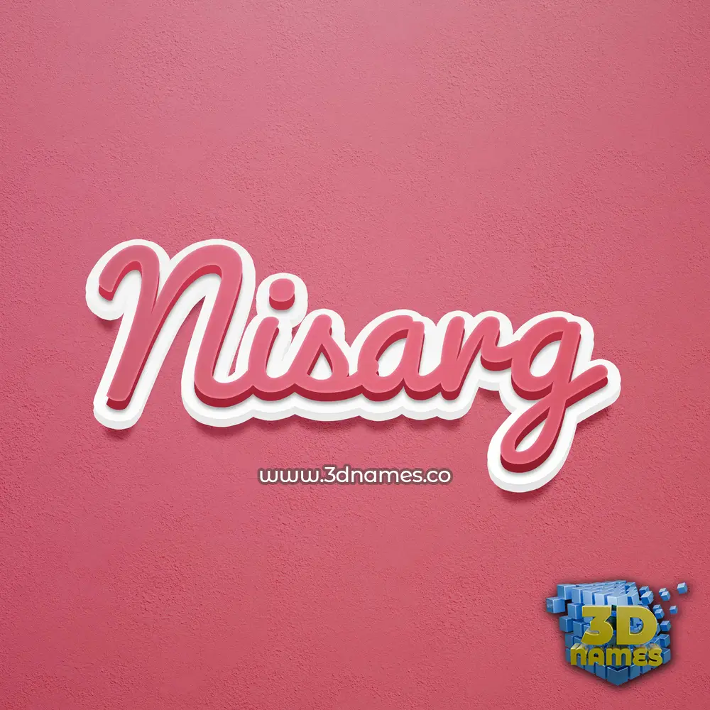 nisarg in Red Scribble style - 3D name wallpaper