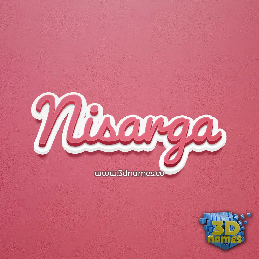 nisarga in Red Scribble style - 3D name wallpaper