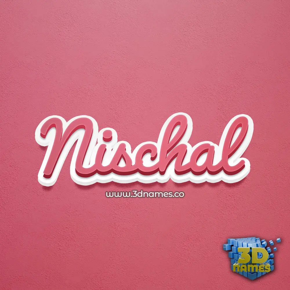 nischal in Red Scribble style - 3D name wallpaper