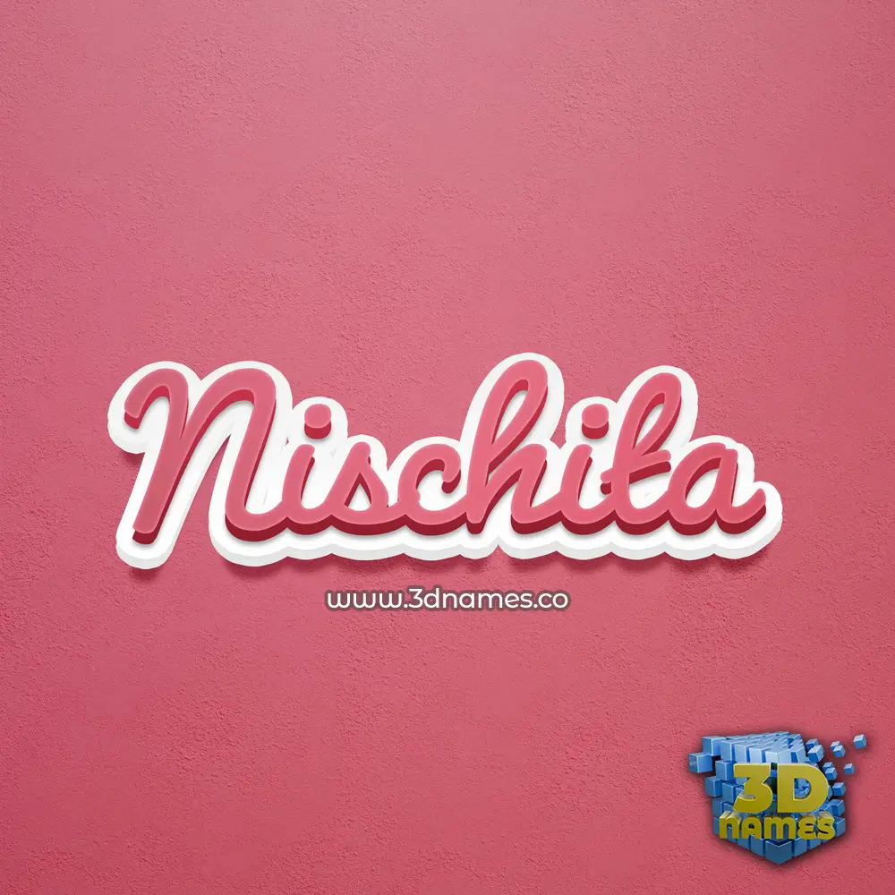 nischita in Red Scribble style - 3D name wallpaper