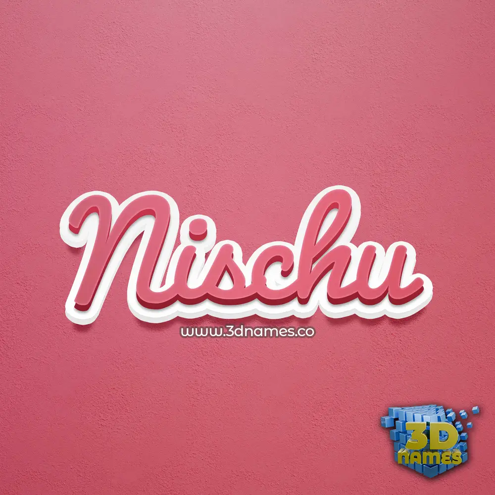nischu in Red Scribble style - 3D name wallpaper