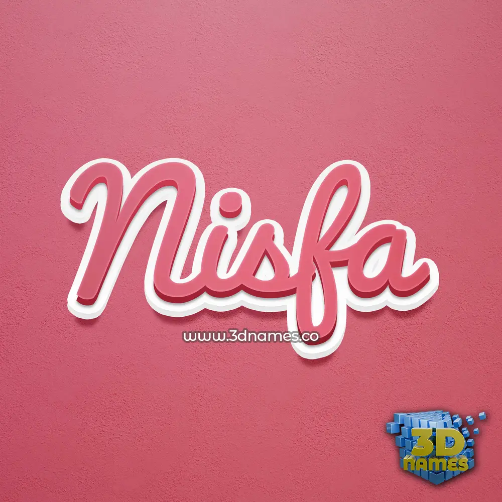 nisfa in Red Scribble style - 3D name wallpaper