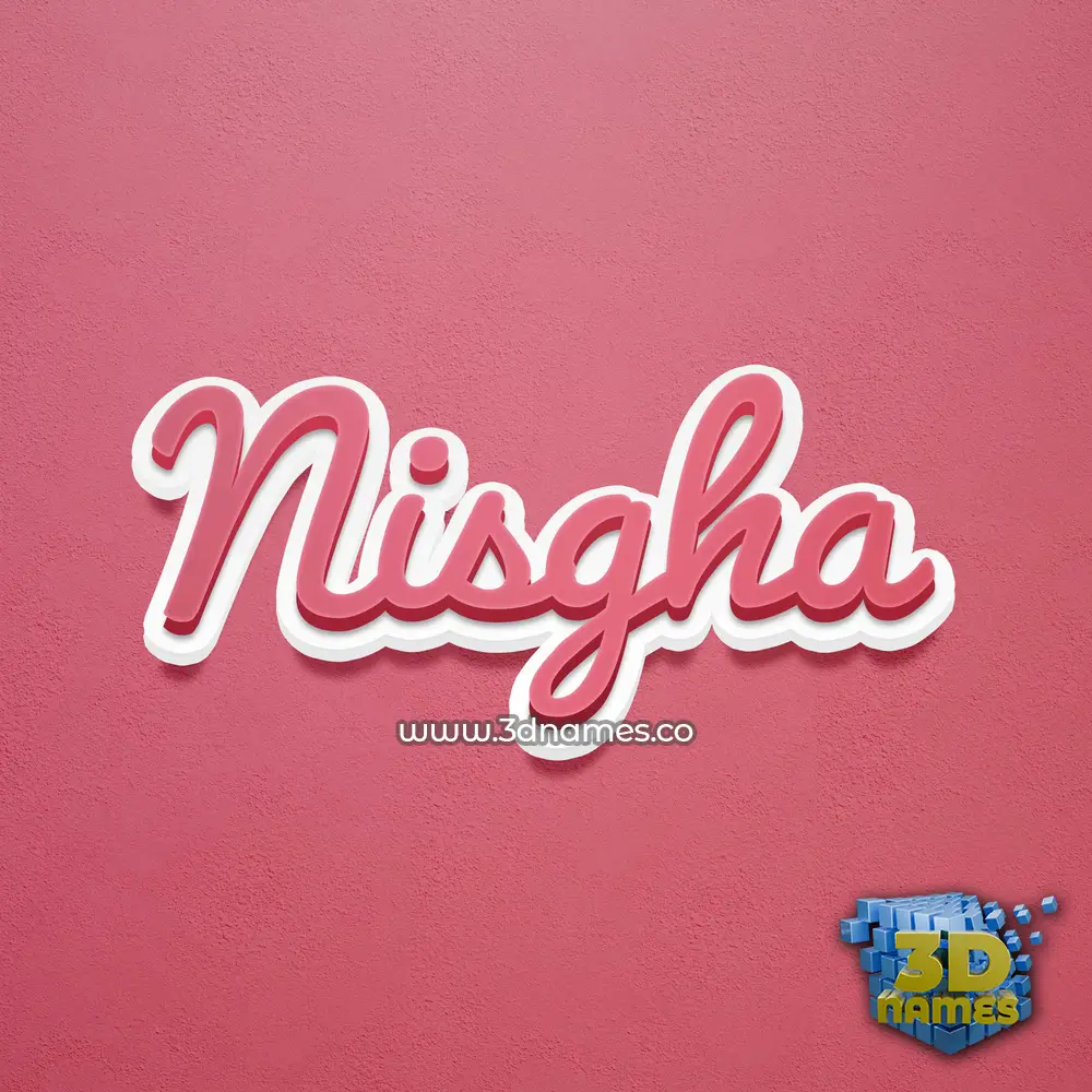nisgha in Red Scribble style - 3D name wallpaper