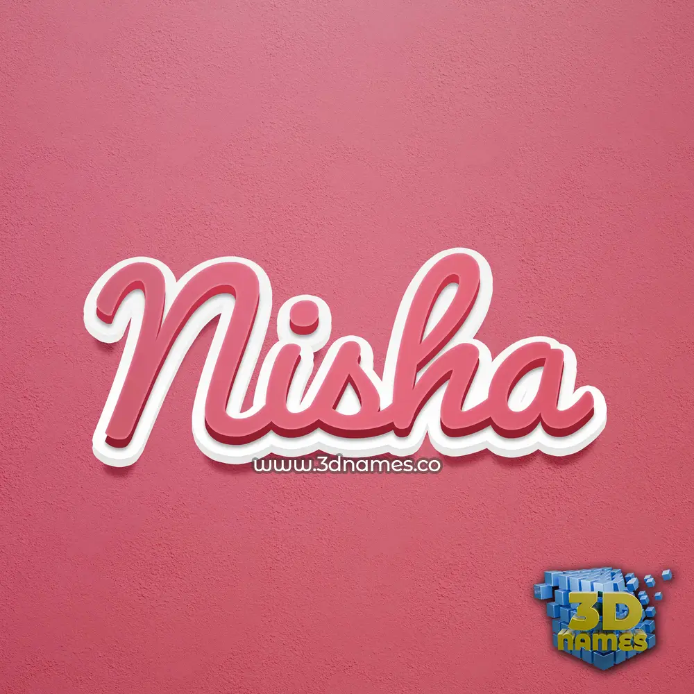 nisha in Red Scribble style - 3D name wallpaper