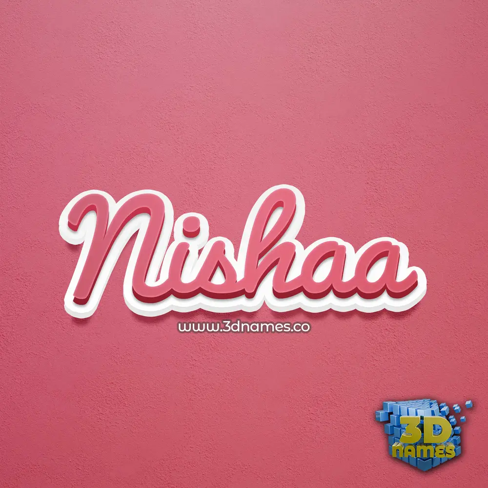 nishaa in Red Scribble style - 3D name wallpaper