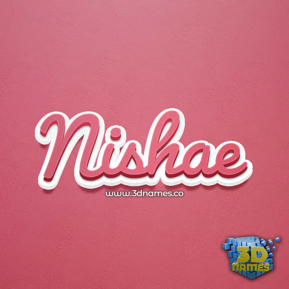 nishae in Red Scribble style - 3D name wallpaper
