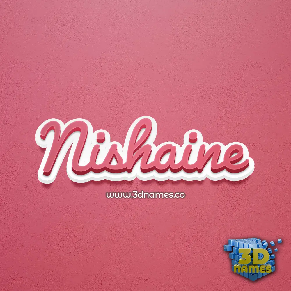 nishaine in Red Scribble style - 3D name wallpaper