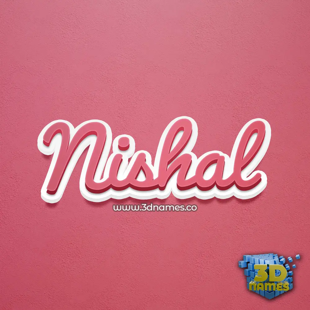 nishal in Red Scribble style - 3D name wallpaper