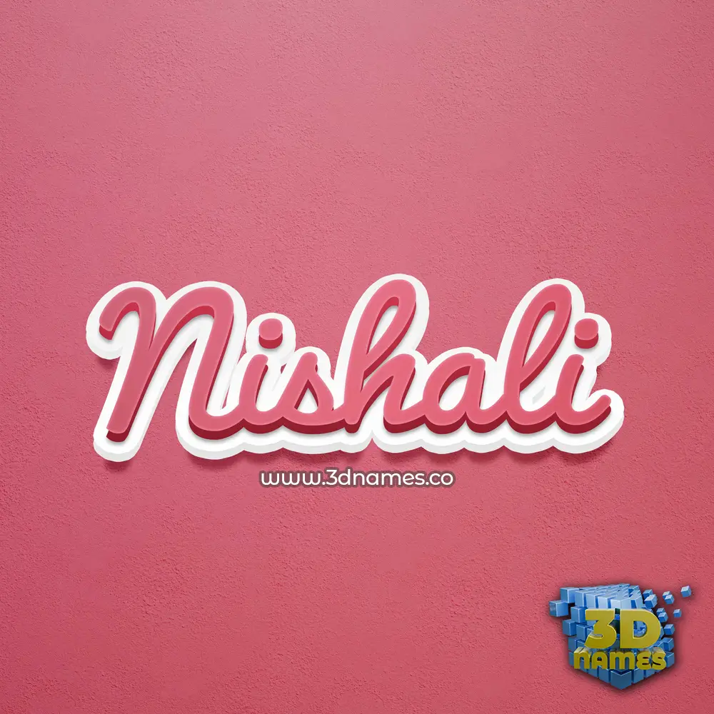 nishali in Red Scribble style - 3D name wallpaper