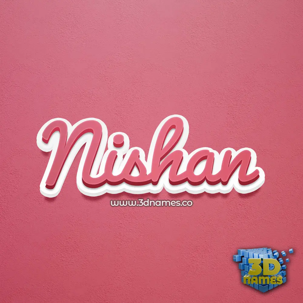 nishan in Red Scribble style - 3D name wallpaper