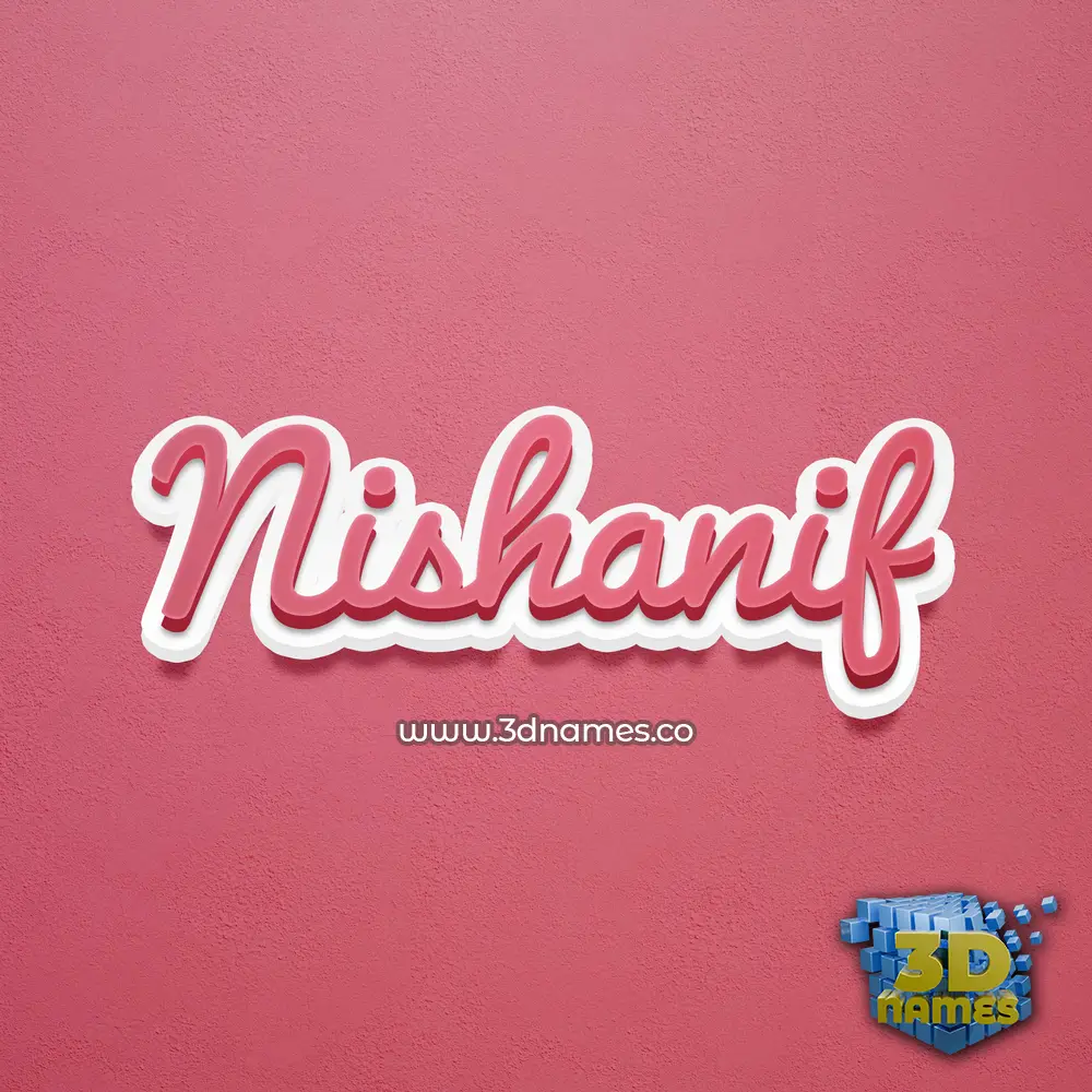 nishanif in Red Scribble style - 3D name wallpaper