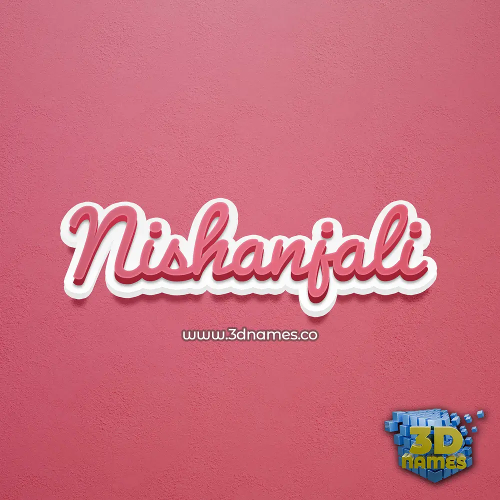 nishanjali in Red Scribble style - 3D name wallpaper