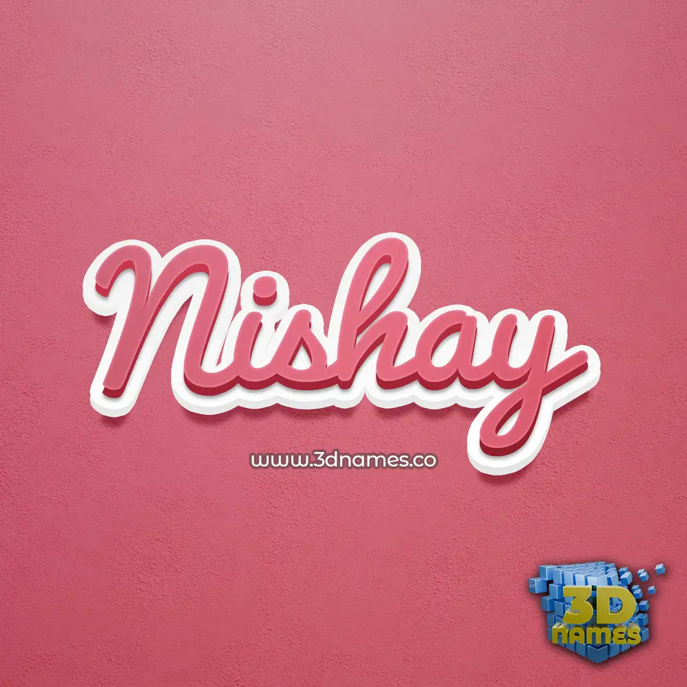nishay in Red Scribble style - 3D name wallpaper