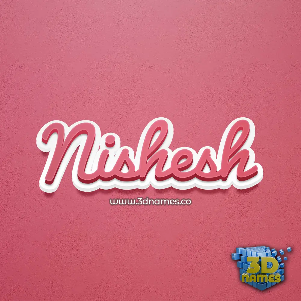 nishesh in Red Scribble style - 3D name wallpaper