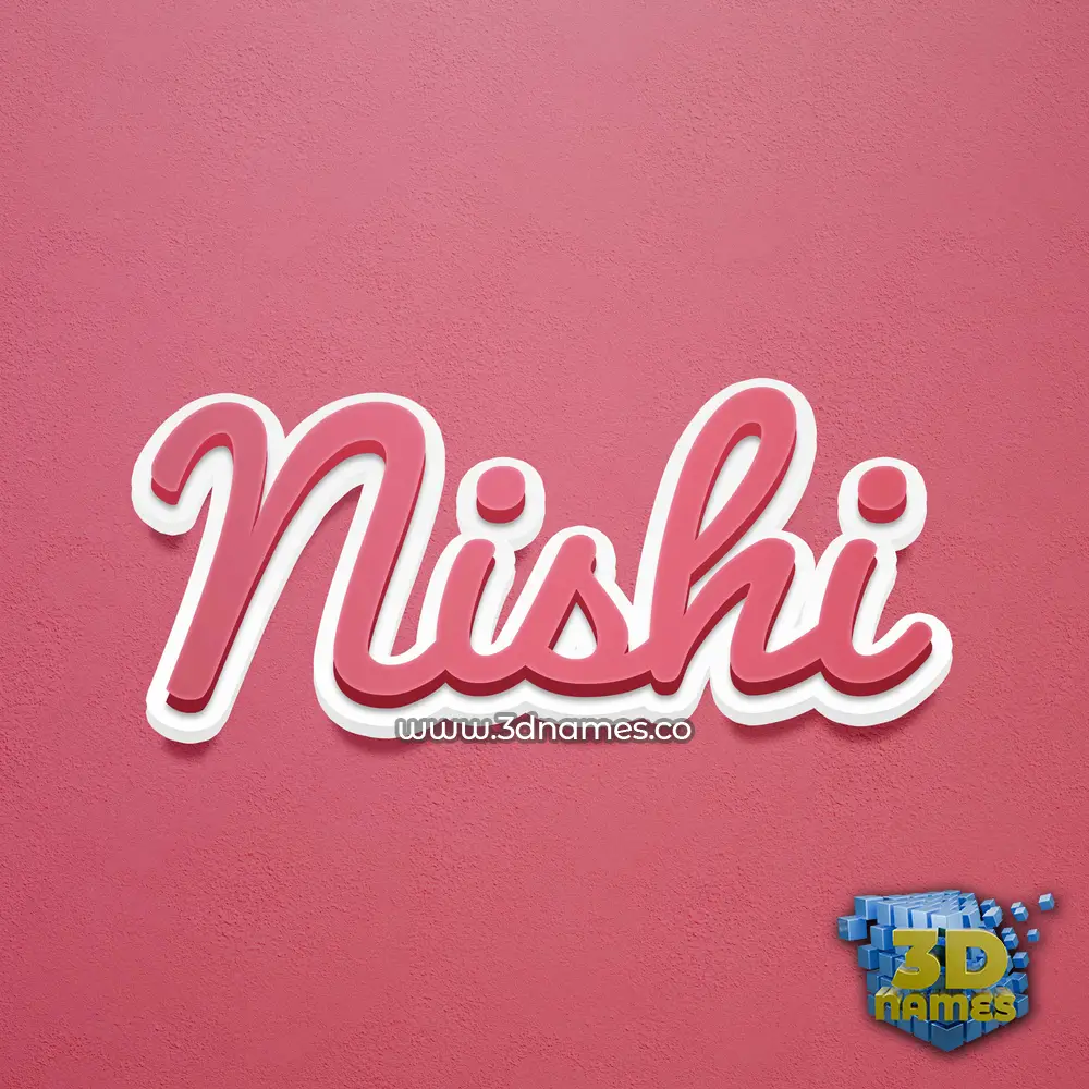 nishi in Red Scribble style - 3D name wallpaper