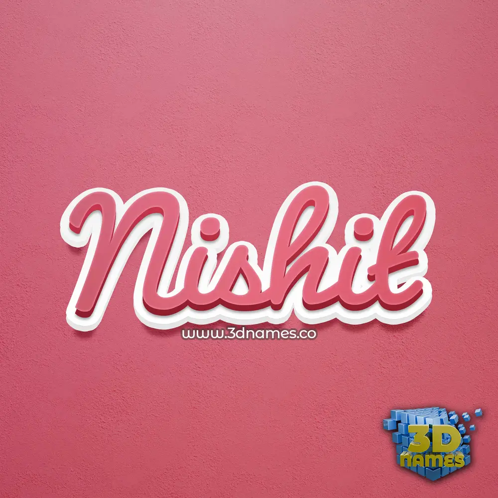 nishit in Red Scribble style - 3D name wallpaper