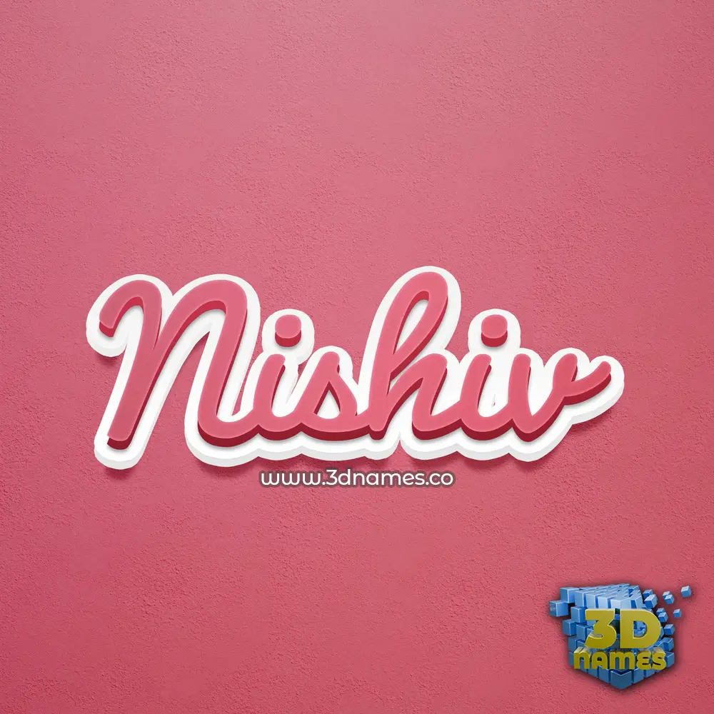 nishiv in Red Scribble style - 3D name wallpaper