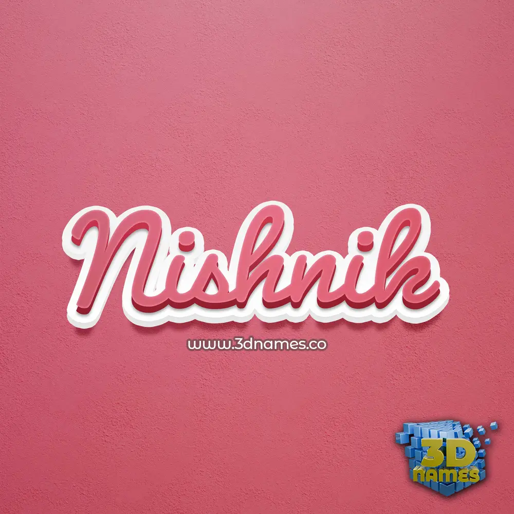 nishnik in Red Scribble style - 3D name wallpaper