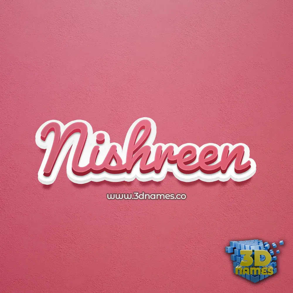 nishreen in Red Scribble style - 3D name wallpaper