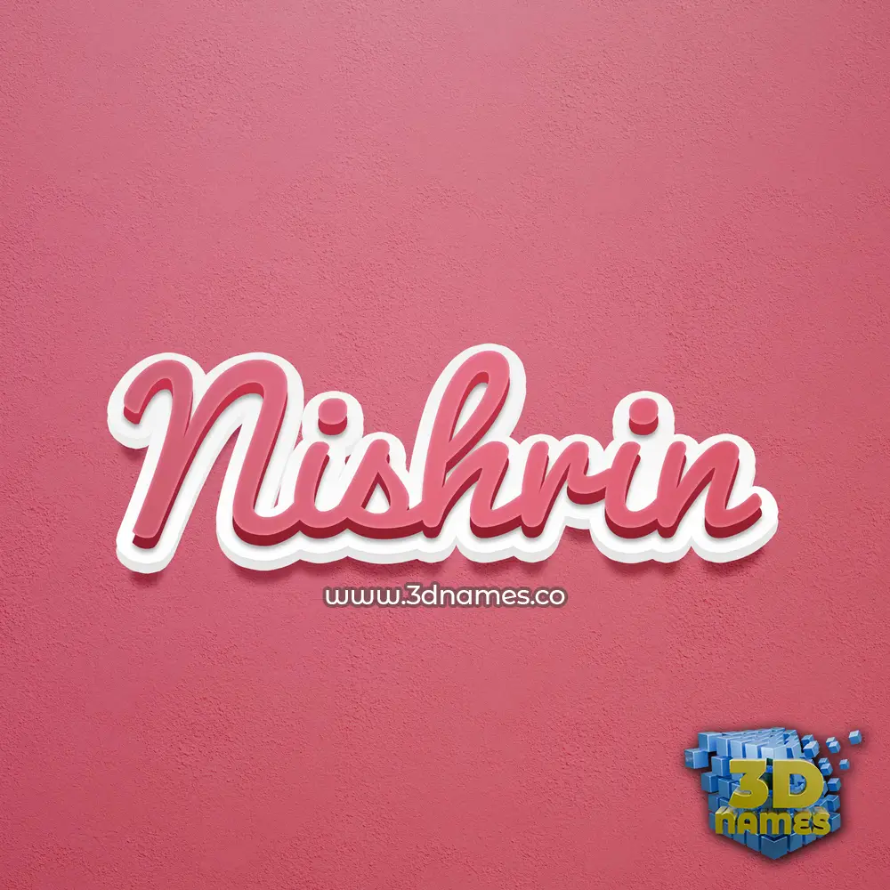 nishrin in Red Scribble style - 3D name wallpaper