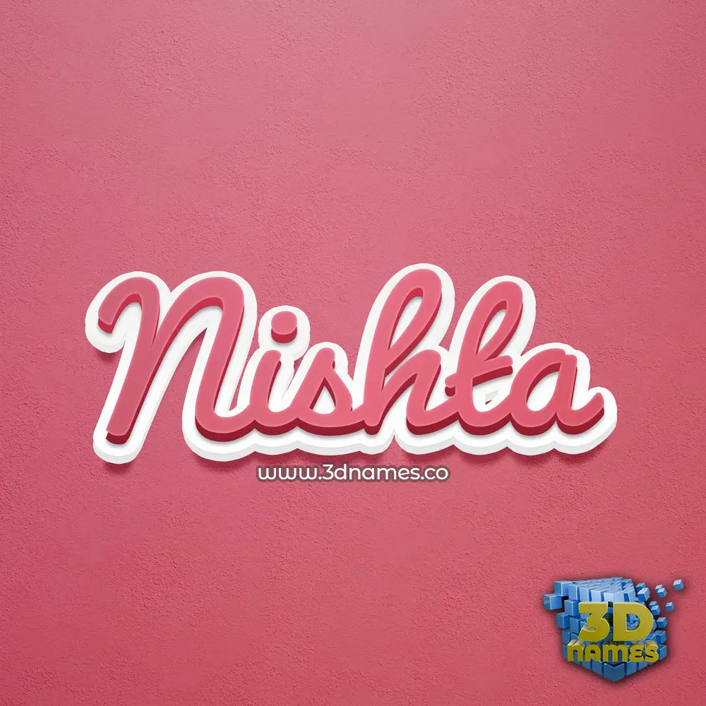 nishta in Red Scribble style - 3D name wallpaper