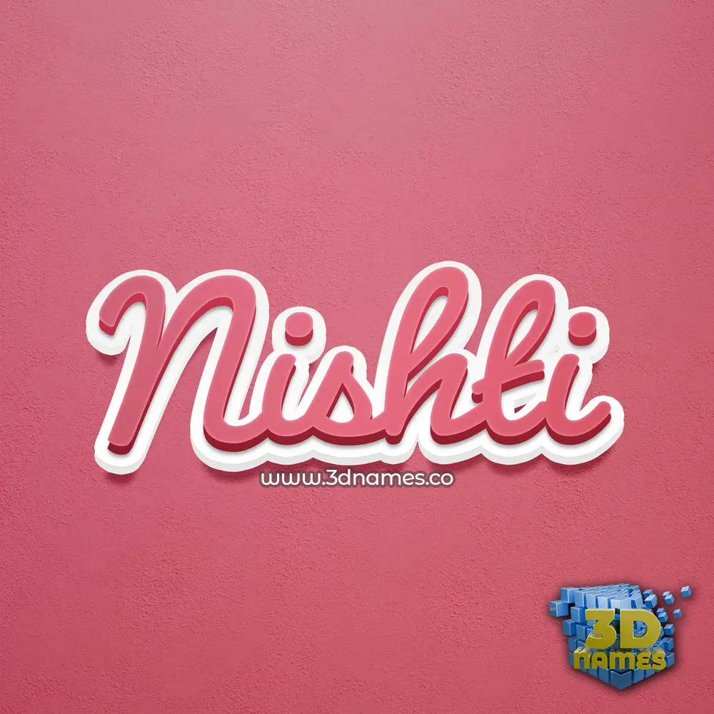 nishti in Red Scribble style - 3D name wallpaper
