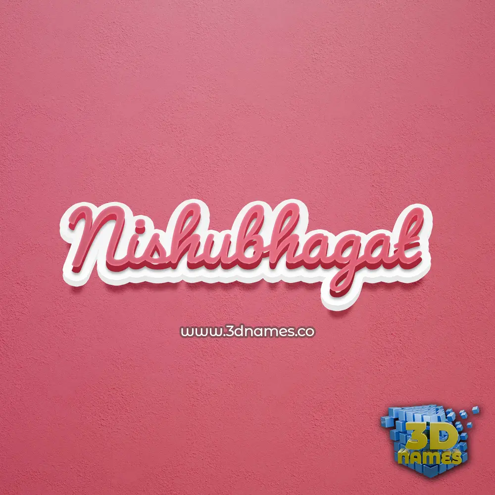 nishubhagat in Red Scribble style - 3D name wallpaper