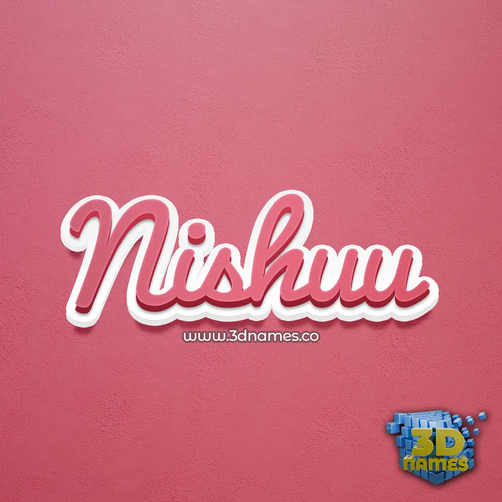 nishuu in Red Scribble style - 3D name wallpaper